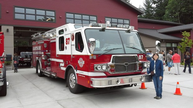 Trisha at new North Bend Fire Station